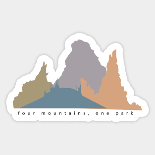 Four Mountains, One Park Sticker